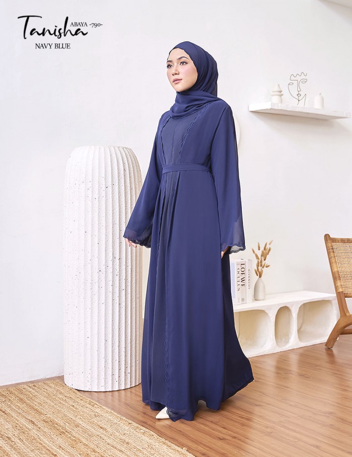 TANISHA ABAYA (NAVY BLUE) 790 / P790 / SP790  (FREE SHAWL *till stock last)