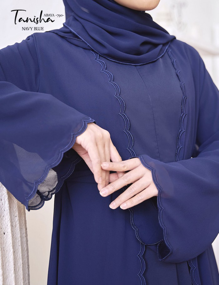 TANISHA ABAYA (NAVY BLUE) 790 / P790 / SP790  (FREE SHAWL *till stock last)