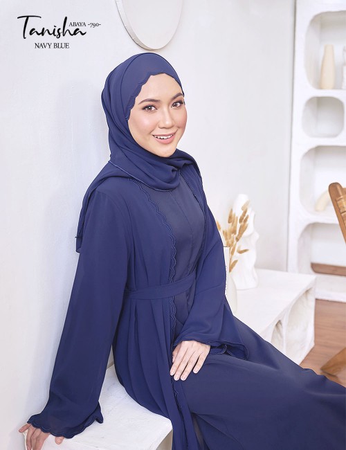 TANISHA ABAYA (NAVY BLUE) 790 / P790 / SP790  (FREE SHAWL *till stock last)