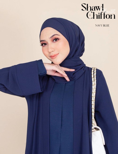 CHIFFON SHAWL PLAIN (NAVY BLUE-9084/ 9092/ 9093/ A795) 301