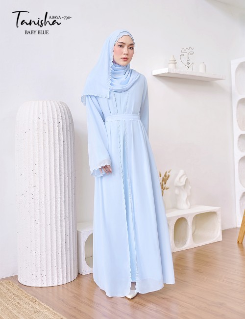 TANISHA ABAYA (BABY BLUE) 790 / P790 / SP790  (FREE SHAWL *till stock last)