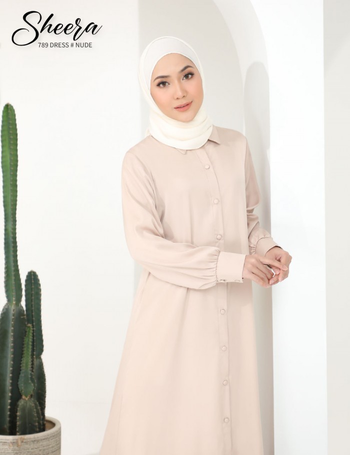 SHEERA 3 WAY DRESS WITH BELT (NUDE) 789 / P789