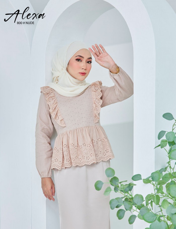 ALEXA BLOUSE WITH SKIRT SET (NUDE) 800 / P800