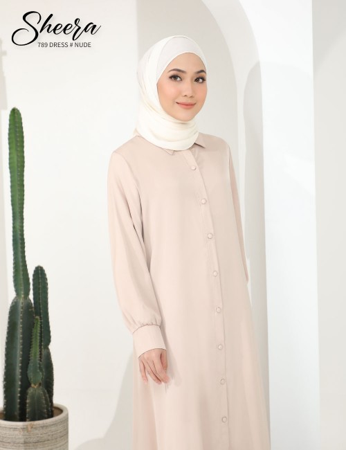 SHEERA 3 WAY DRESS WITH BELT (NUDE) 789 / P789