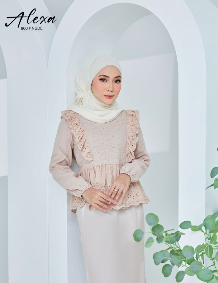 ALEXA BLOUSE WITH SKIRT SET (NUDE) 800 / P800