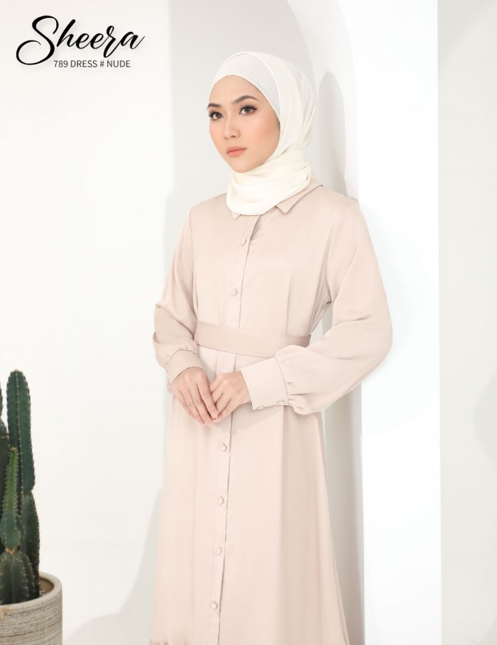 SHEERA 3 WAY DRESS WITH BELT (NUDE) 789 / P789