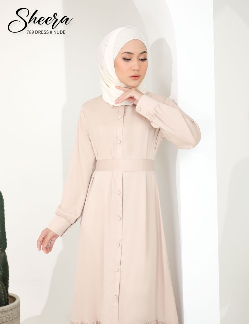 SHEERA 3 WAY DRESS WITH BELT (NUDE) 789 / P789