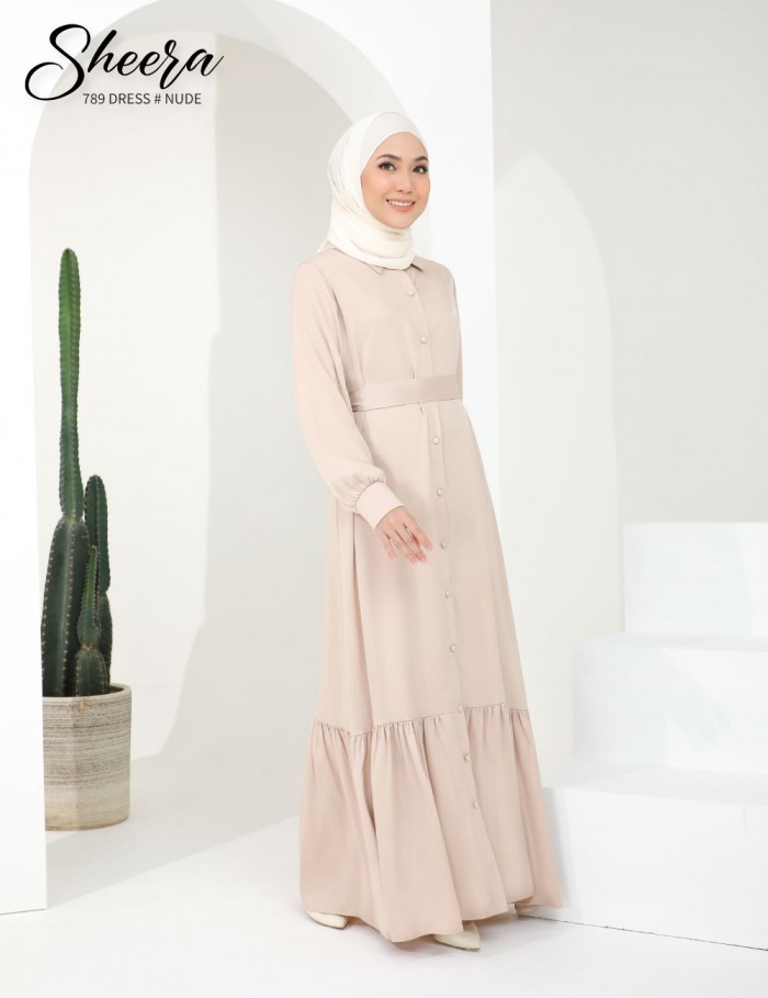 SHEERA 3 WAY DRESS WITH BELT (NUDE) 789 / P789