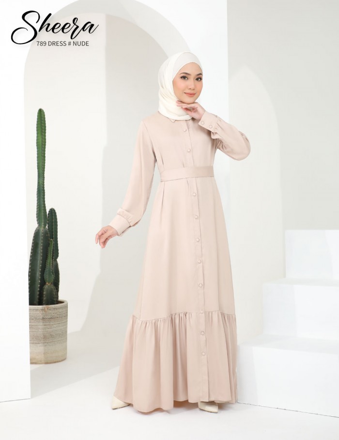 SHEERA 3 WAY DRESS WITH BELT (NUDE) 789 / P789