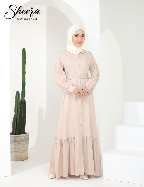 SHEERA 3 WAY DRESS WITH BELT (NUDE) 789 / P789