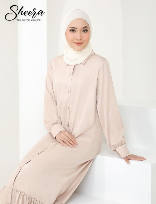 SHEERA 3 WAY DRESS WITH BELT (NUDE) 789 / P789