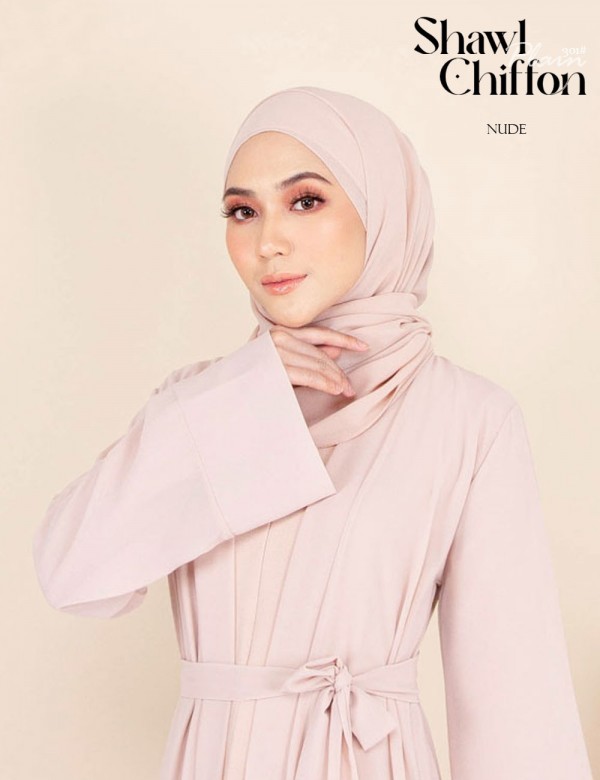 CHIFFON SHAWL PLAIN (NUDE-9092) 301