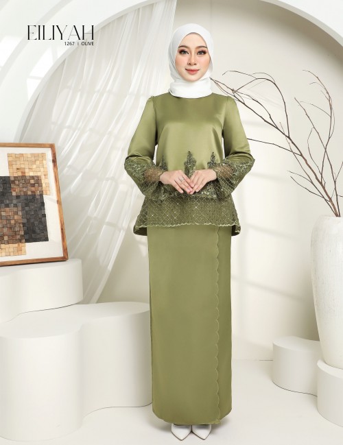 EILIYAH KURUNG MODERN (OLIVE) 1267#