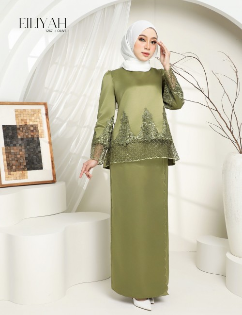 EILIYAH KURUNG MODERN (OLIVE) 1267#