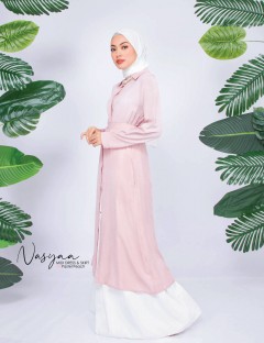 NASYA MIDI DRESS WITH SKIRT (PASTEL PEACH) 777 / P777