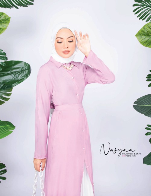 NASYA MIDI DRESS WITH SKIRT (DUSTY PINK) 777 / P777