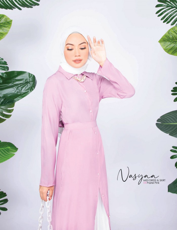 NASYA MIDI DRESS WITH SKIRT (DUSTY PINK) 777 / P777