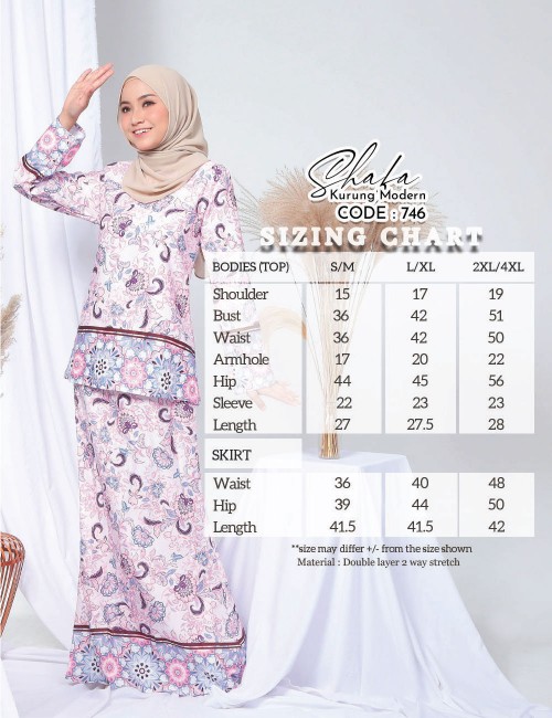 SHAFA KURUNG (PINK) 746 / P746 / SP746