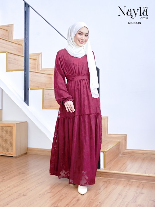 NAYLA DRESS (MAROON) 791 / P791