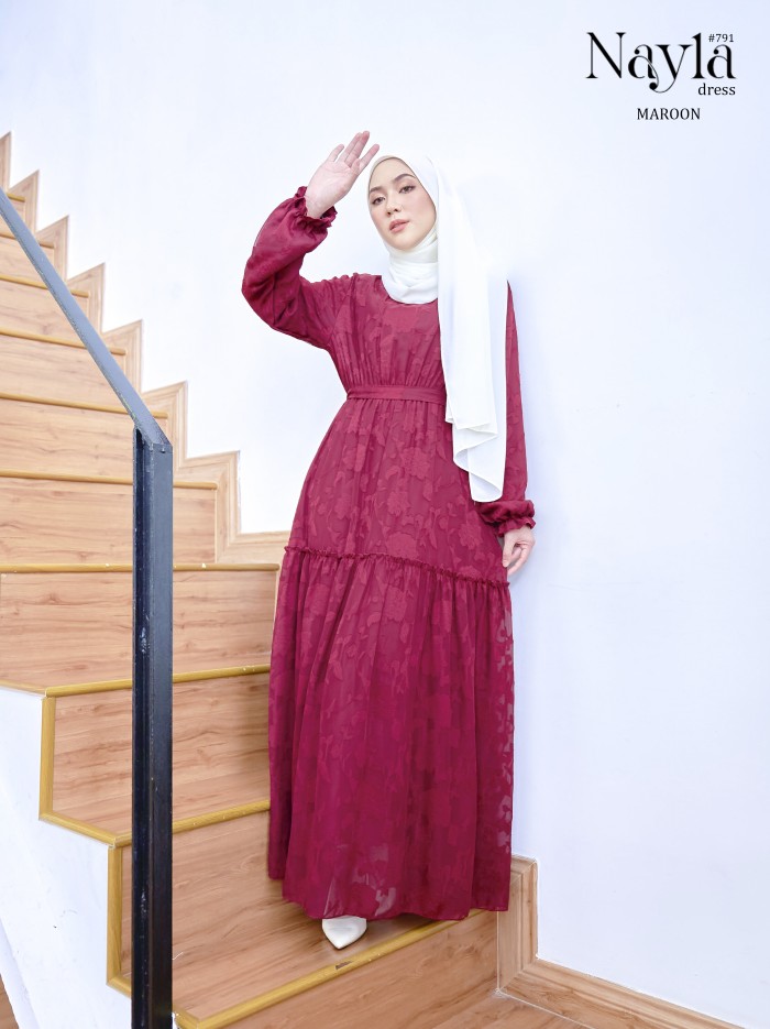 NAYLA DRESS (MAROON) 791 / P791