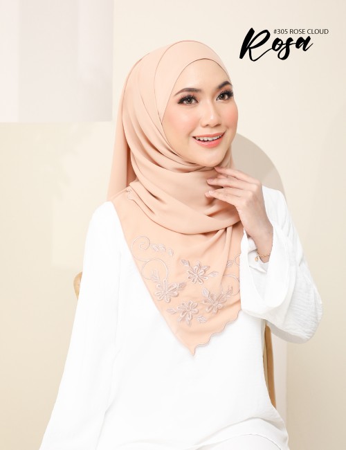 ROSA EMBROIDERY SHAWL (ROSE CLOUD) 305