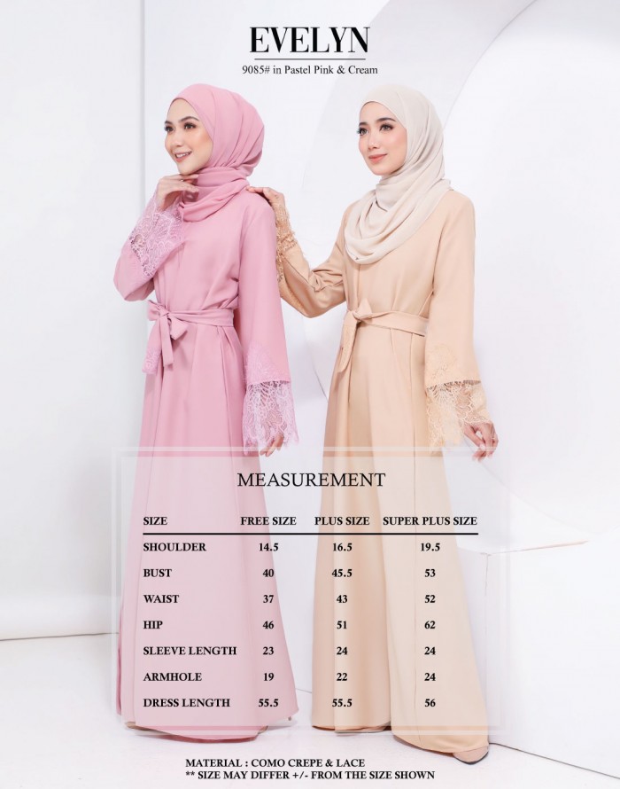 EVELYN LACE DRESS (PASTEL PINK) 9085