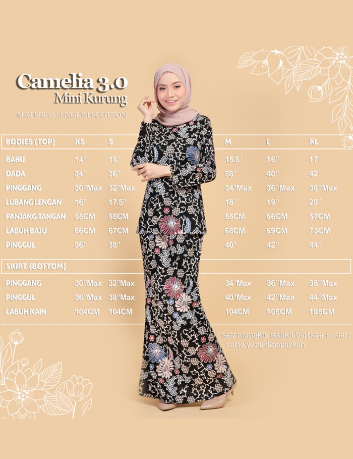 CAMELIA 3.0 MINI KURUNG (C32)