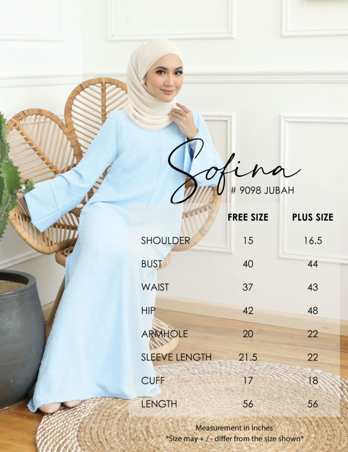 SOFINA JUBAH (BLACK) 9098#