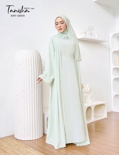 TANISHA ABAYA (SOFT GREEN) 790 / P790 / SP790 (FREE SHAWL *till stock last)