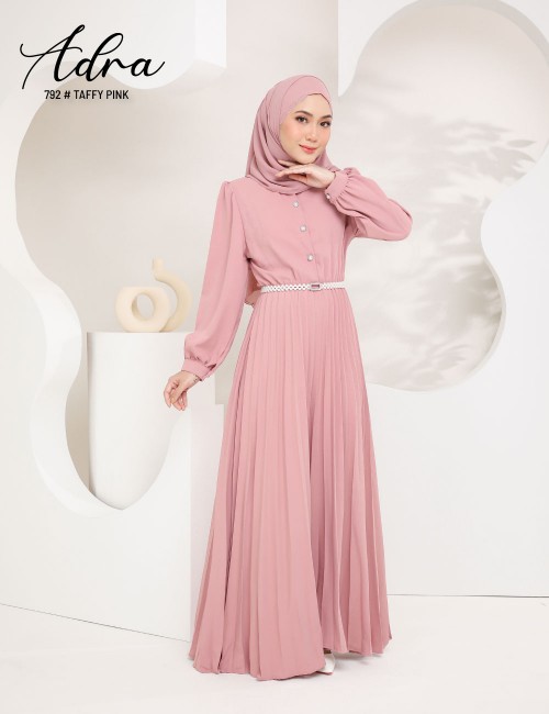 ADRA PLEATED DRESS (TAFFY PINK) 792 / P792