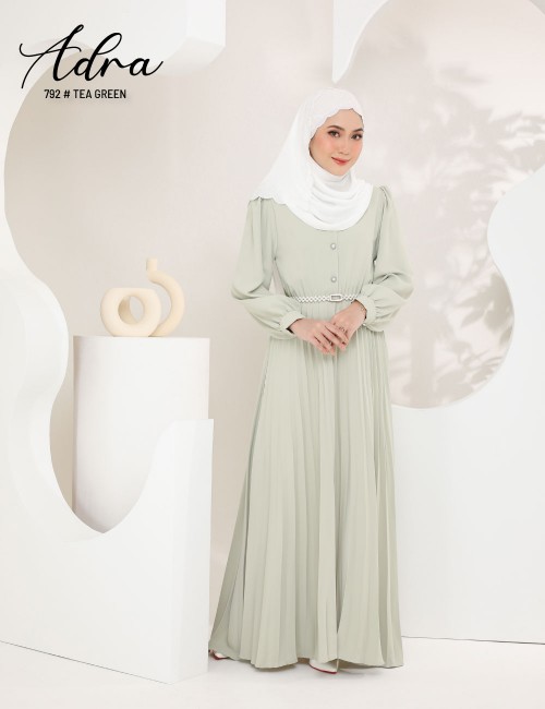 ADRA PLEATED DRESS (TEA GREEN) 792 / P792