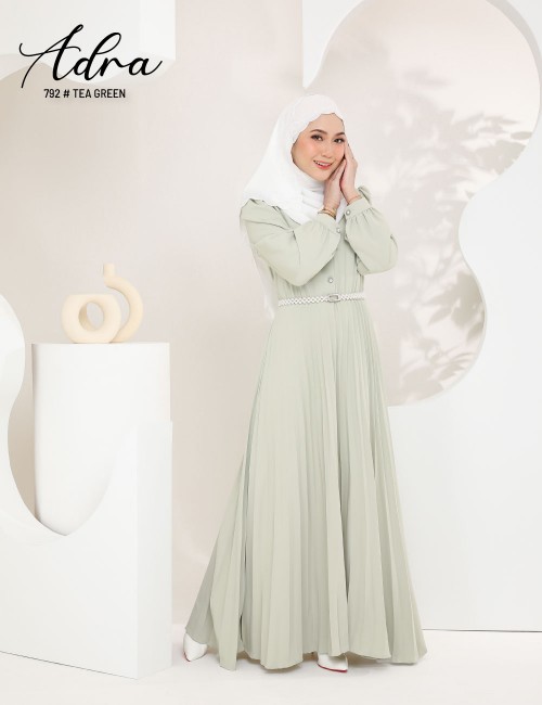 ADRA PLEATED DRESS (TEA GREEN) 792 / P792