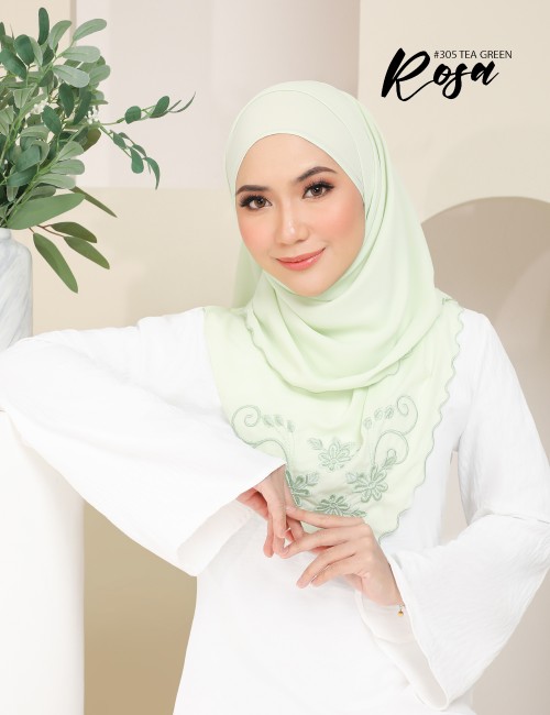 ROSA EMBROIDERY SHAWL (TEA GREEN) 305