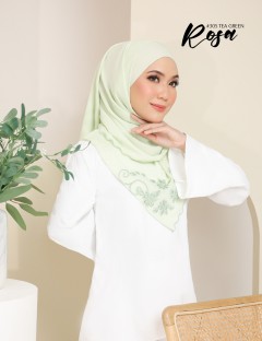 ROSA EMBROIDERY SHAWL (TEA GREEN) 305