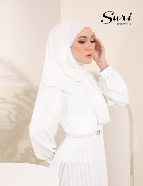 SURI EMBROIDERY SHAWL (WHITE) 308