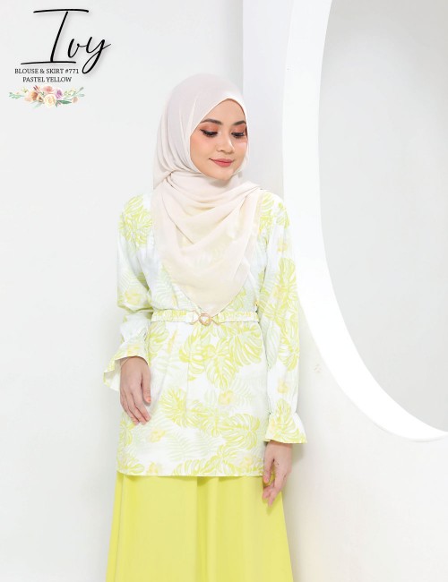 IVY BLOUSE & SKIRT (PASTEL YELLOW) 771 / P771