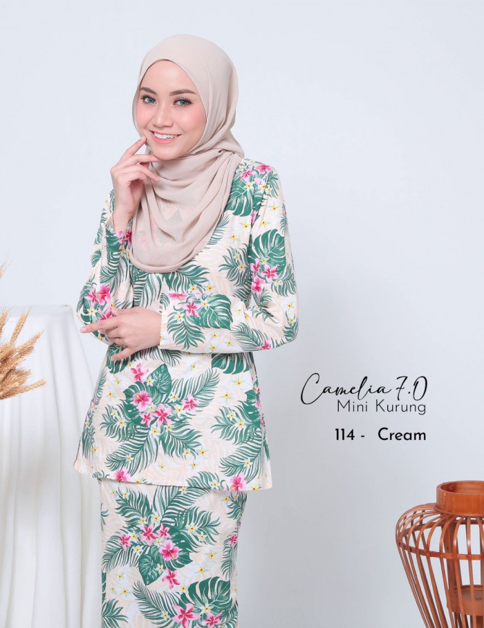 CAMELIA 7.0 MINI KURUNG (CREAM) 114