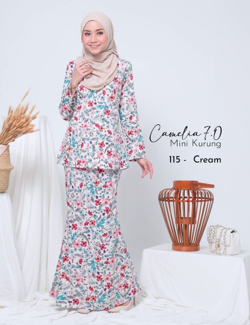 CAMELIA 7.0 MINI KURUNG (CREAM) 115