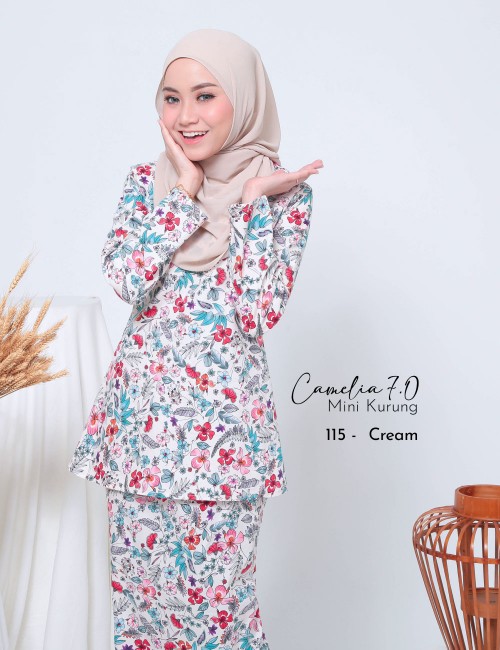 CAMELIA 7.0 MINI KURUNG (CREAM) 115