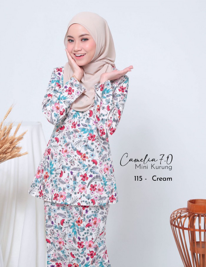 CAMELIA 7.0 MINI KURUNG (CREAM) 115