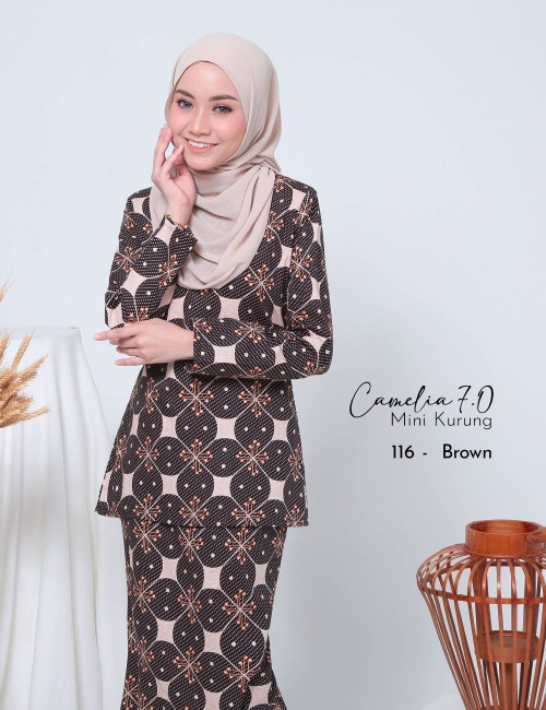 CAMELIA 7.0 MINI KURUNG (BROWN) 116