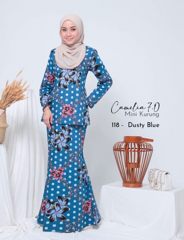 CAMELIA 7.0 MINI KURUNG (DUSTY BLUE) 118