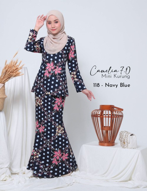 CAMELIA 7.0 MINI KURUNG (NAVY BLUE) 118