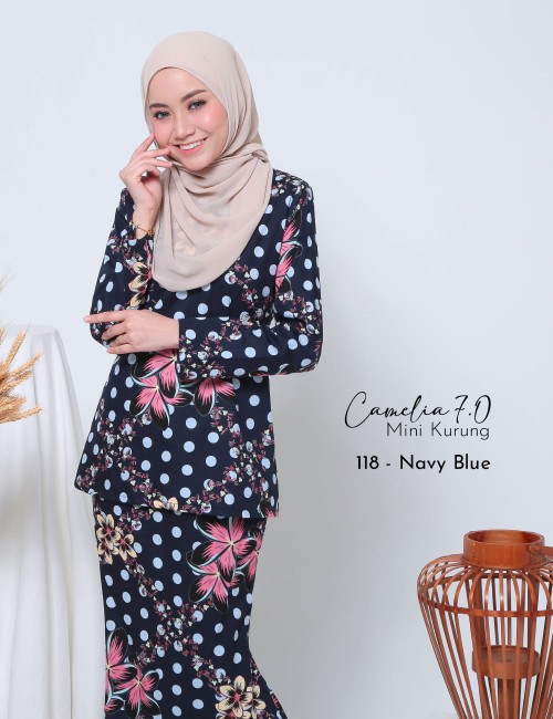 CAMELIA 7.0 MINI KURUNG (NAVY BLUE) 118