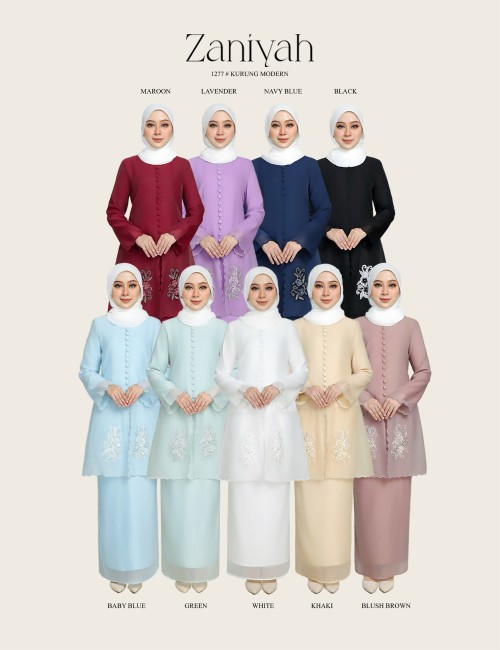 ZANIYAH KURUNG MODERN (WHITE) 1277#