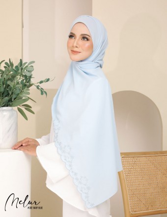 MELUR EMBROIDERY SHAWL (BABY BLUE) 302