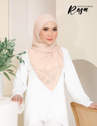 ROSA EMBROIDERY SHAWL (PEACH BEIGE) 305